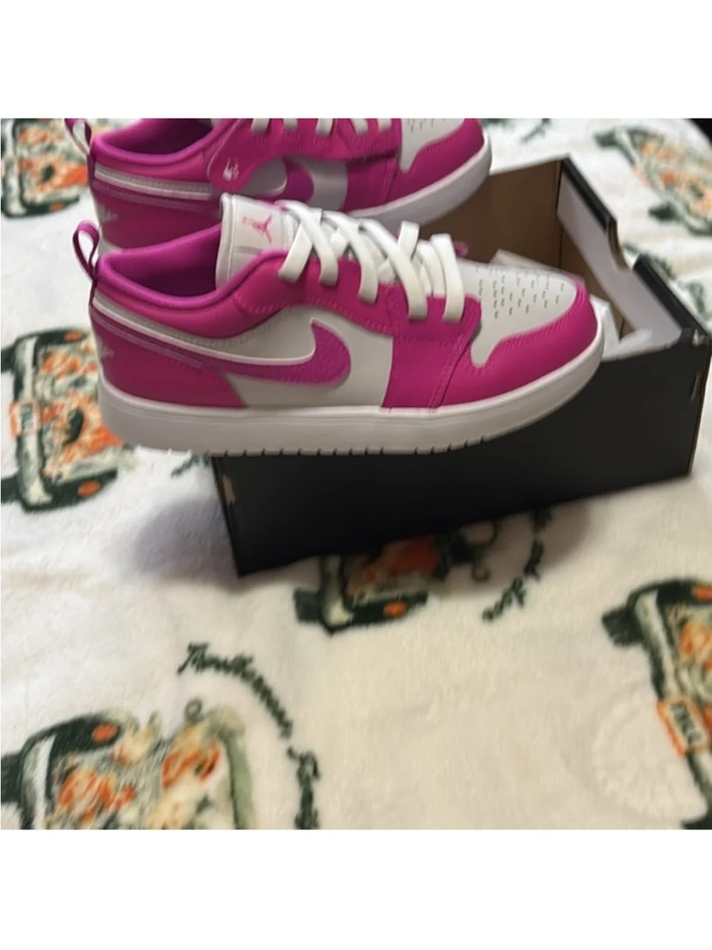 Jordan Kids' White and Pink Low-Top Sneakers